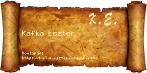 Kafka Eszter névjegykártya